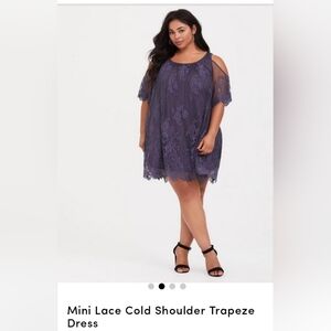 Torrid brand mini lace cold shoulder dress